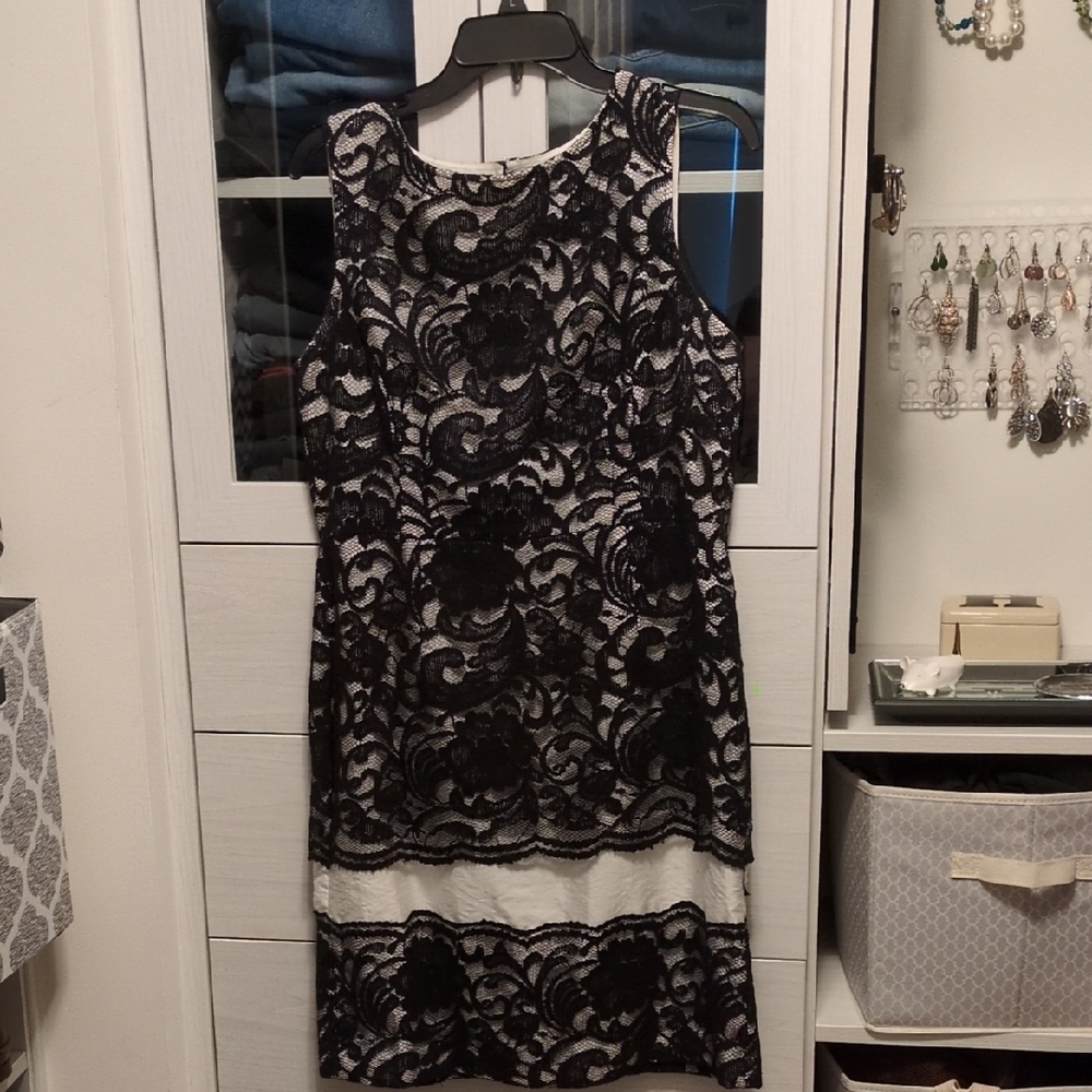 The Limited Black And White Lace Sheath Dress Size 12